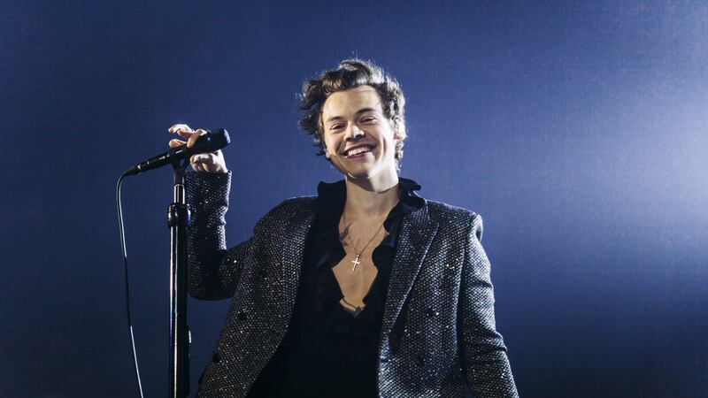 Harry Styles on stage in Paris in March. Photograph: Hélène Marie Pambrun/Getty Images