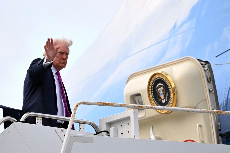 US president Donald Trump boards Air Force One prior to departure from Palm Beach International Airport in West Palm Beach, Florida, March 29th, 2026. Photograph: Mandel NGAN / AFP via Getty Images