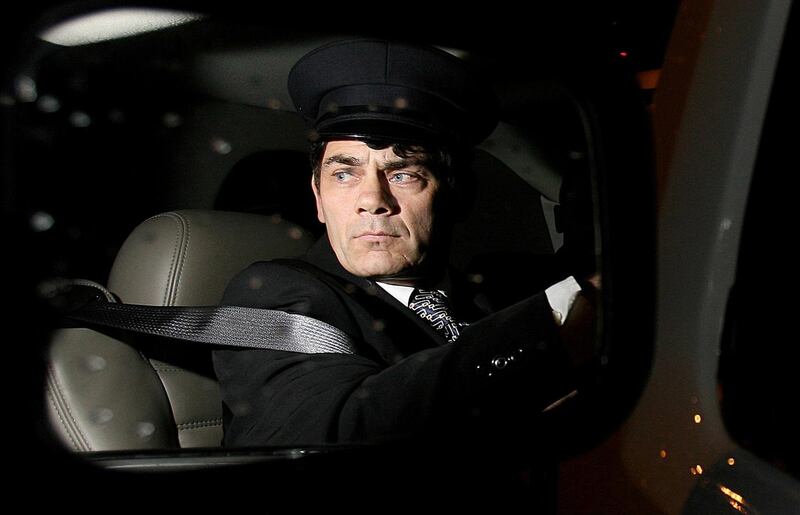 Gerard Hutch reflected in the wing mirror of his stretch limo in 2006. File photograph