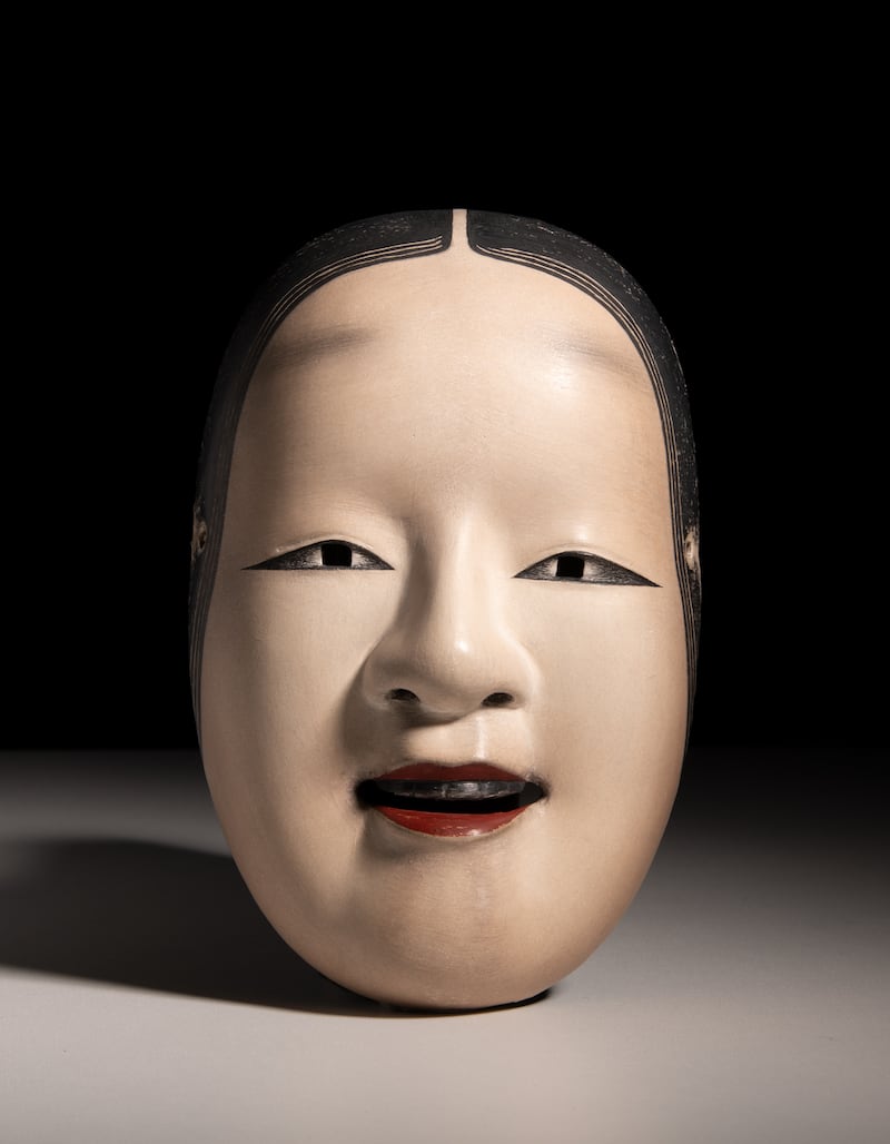 One of a series of 20th-century Japanese masks (€300-€400) at Adam's Asian Art auction