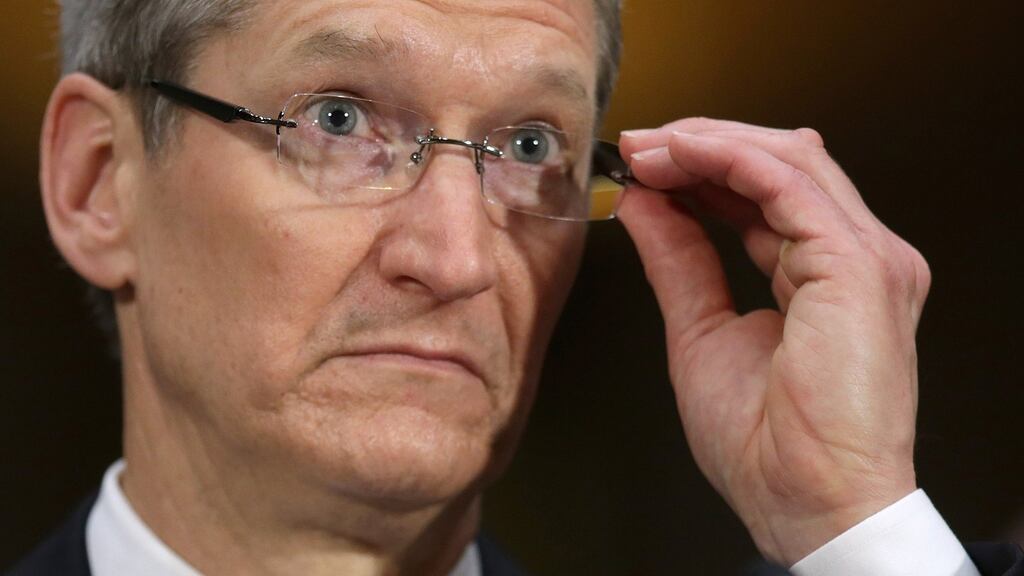 Apple chief executiveTimothy Cook testifies in Washington. Photograph: Chip Somodevilla/Getty Images