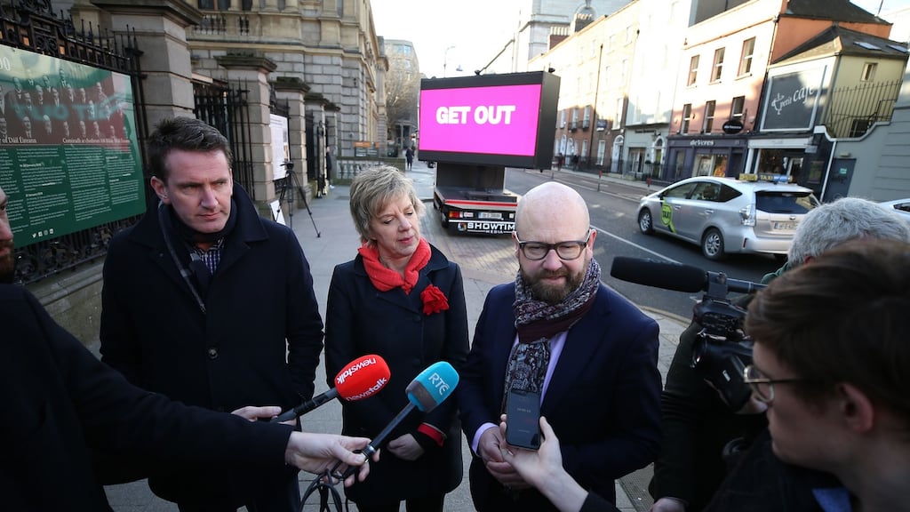 Labour Party general election candidates (from left) Aodhán Ó Ríordáin, Ivana Bacik and Ged Nash. Photograph: Nick Bradshaw