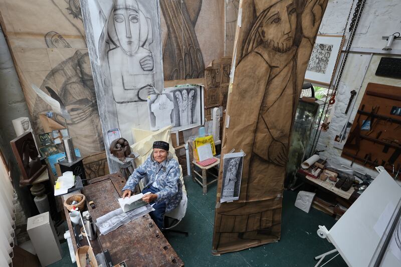 Stuart  in her studio. Photograph: Nick Bradshaw/The Irish Times