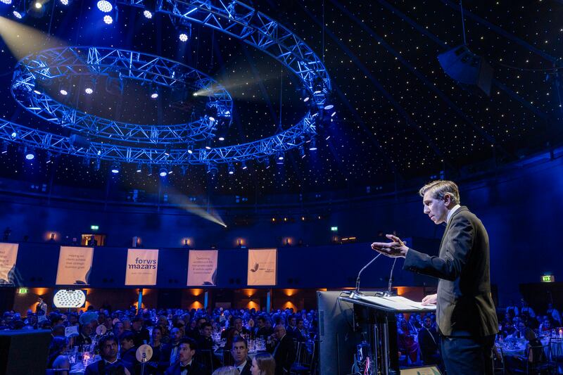 Tánaiste and Minister of Finance Simon Harris delivering his keynote speech. Photograph: Stuart McNamara