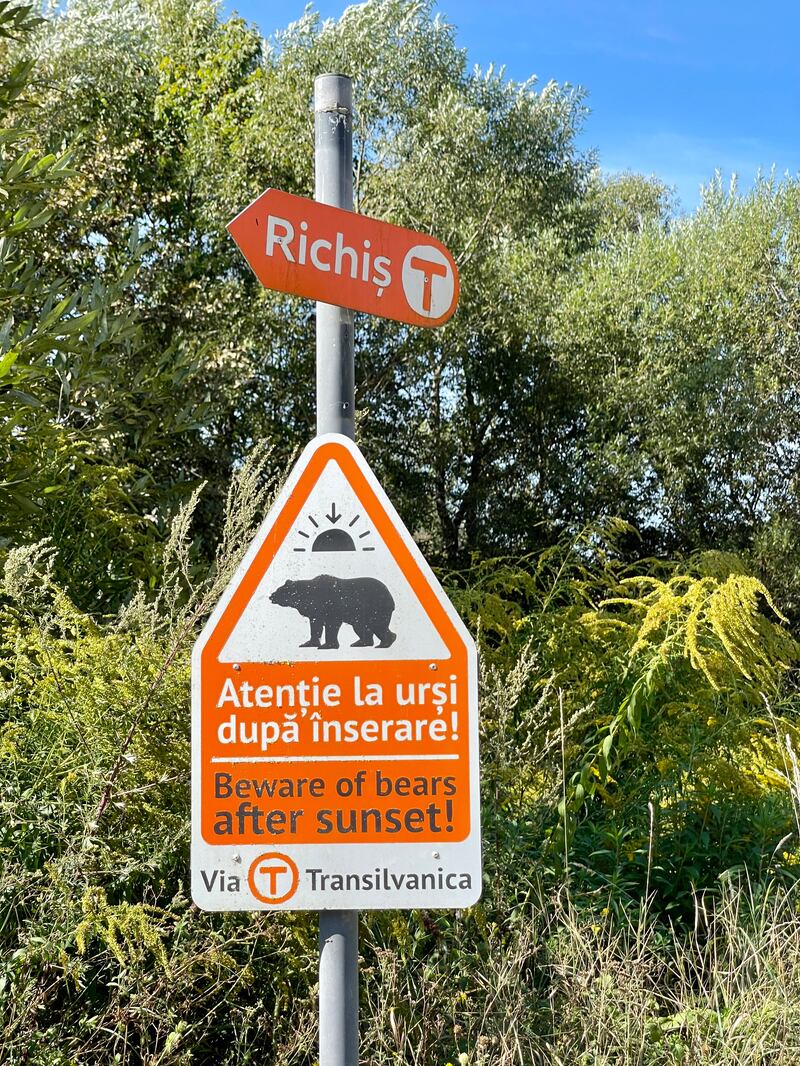 Bear signs are a necessity in Romania