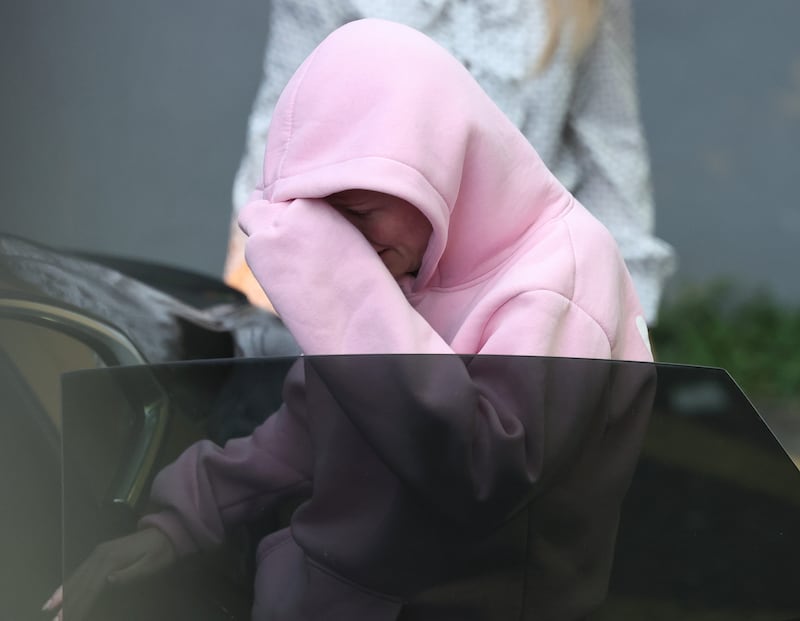 Isobella Perrie Sullivan leaving Trim District Court after being charged in connection to the interception of a bomb in a car near the Border. Photograph: Damien Eagers/PA Wire