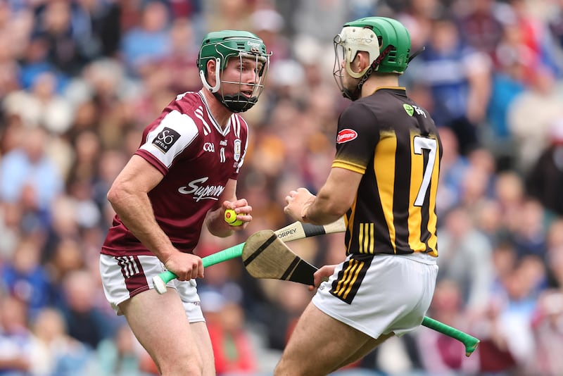 Galway's Cathal Mannion and Kilkenny's Paddy Deegan in the Leinster final. Photograph: Bryan Keane/Inpho