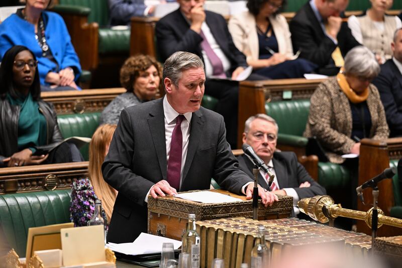 Keir Starmer in the House of Commons. Photograph: UK Parliament/Jessica Taylor/PA 