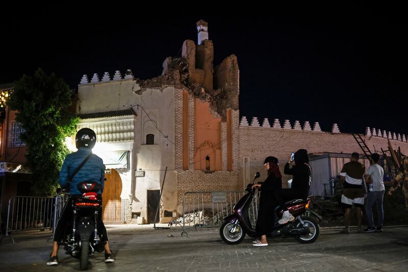 The Kharbouch mosque in Marrakech was damaged by the earthquake