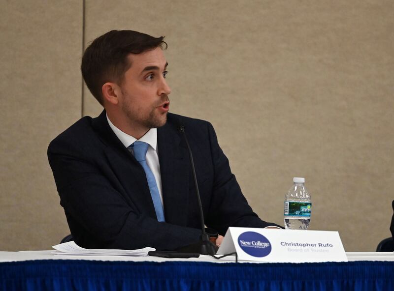 Conservative activist Chris Rufo pushed for Claudine Gay’s resignation and helped publicise allegations of plagiarism. Photograph: Todd Anderson/New York Times
                      