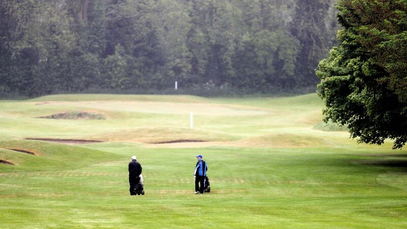 Golfers play at Craddockstown after the club reopened on May 18th. Photograph: Laszlo Geczo/Inpho