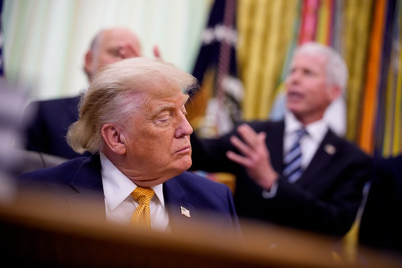 US president Donald Trump at the White House on Monday.  Photograph: Andrew Harnik/Getty Images