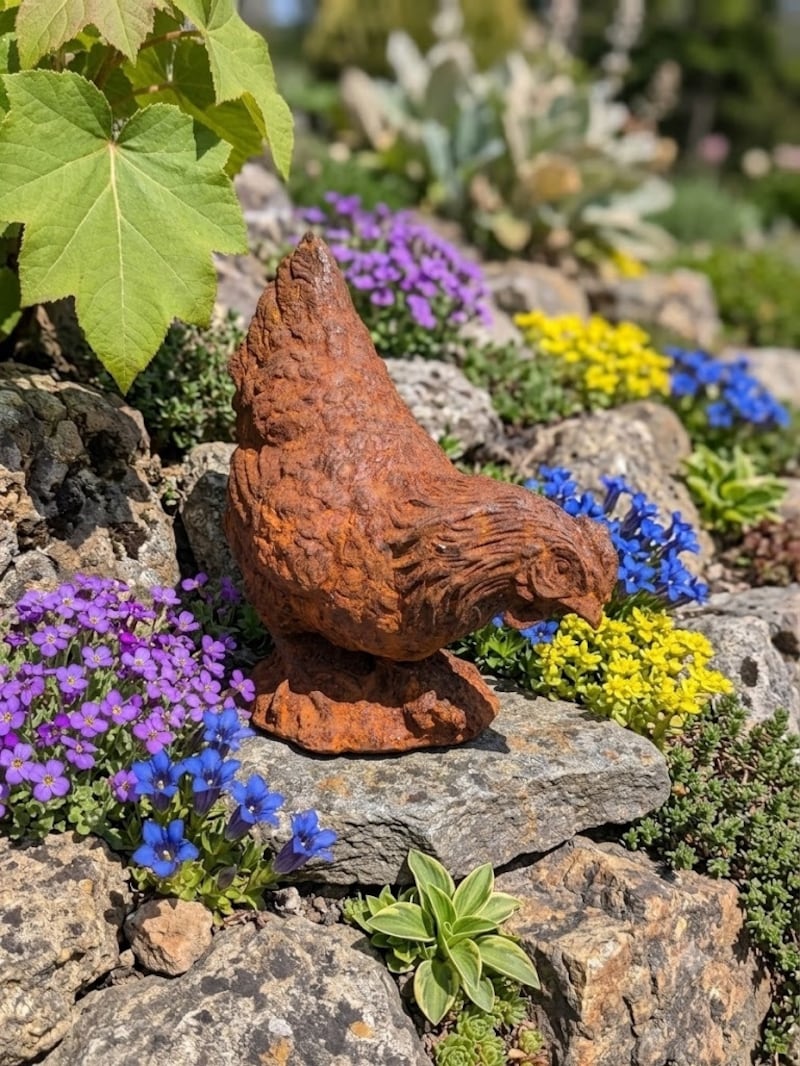 Cast-iron chicken at Victor Mee Summer Garden Sale