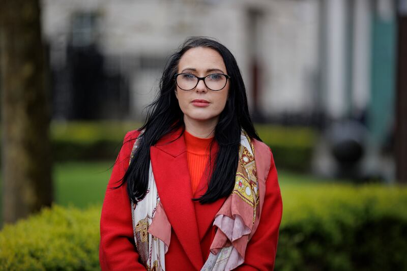 Natasha Butler of the Springhill families outside Belfast Coroner's Court this week. Photograph: Liam McBurney/PA Wire