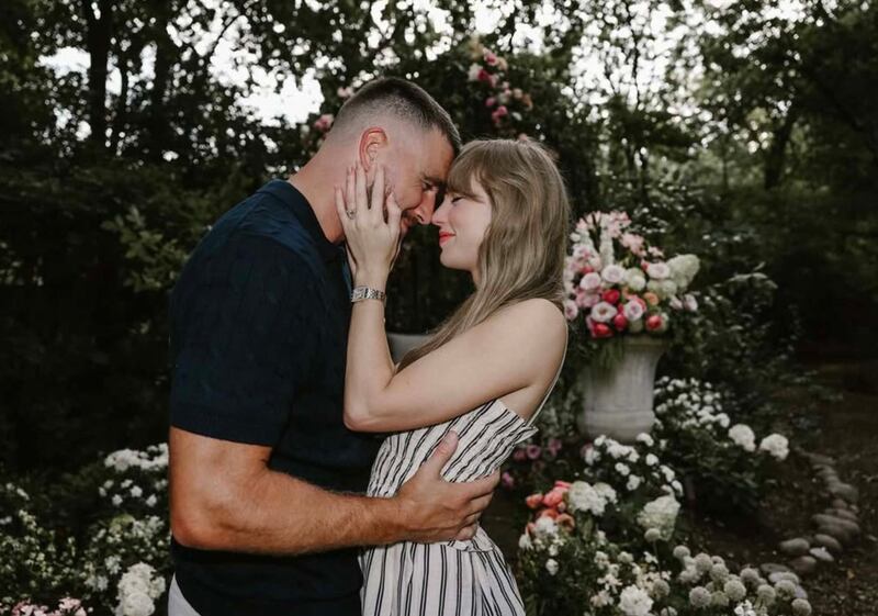 Travis Kelce and Taylor Swift announced their engagement on social media. Photograph: Instagram/Taylor Swift