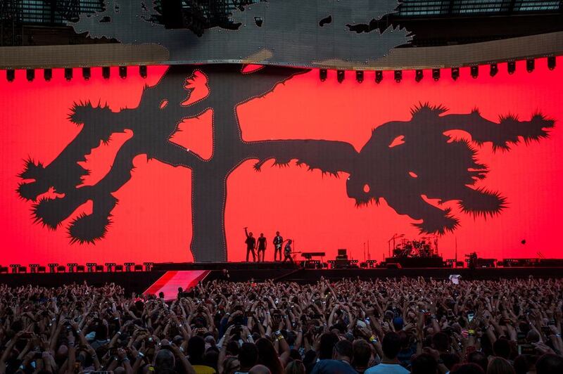 U2 perform Joshua Tree live on stage at Twickenham Stadium. Photograph: David Jensen/PA Wire