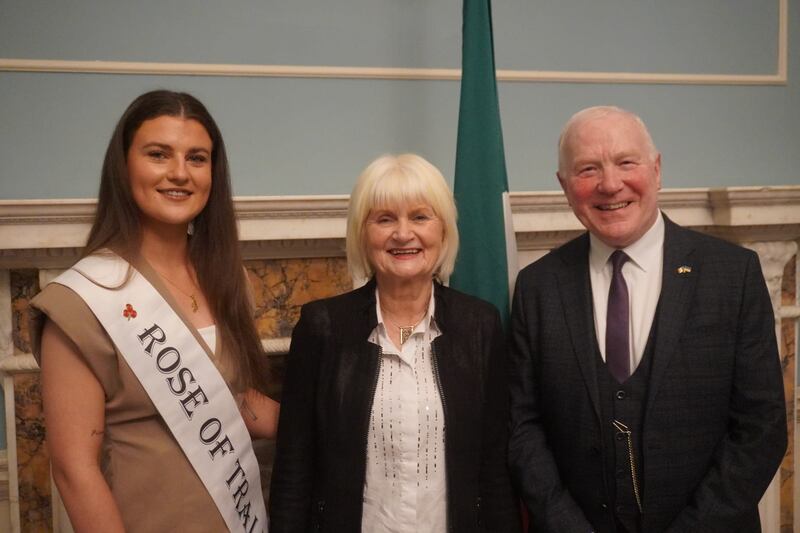 Rose of Tralee Katelyn Cummins, Minister of State Marian Harkin and Independent Senator Joe Conway