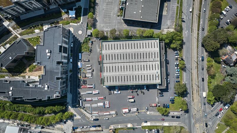 An aerial view of the property at Muirfield Drive on the Naas Road shows the extent of its 2.5-acre site
