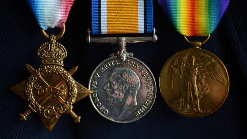 Michael O’Driscoll’s medals from his military service.  Michael O’Driscoll’s medals from his military service.