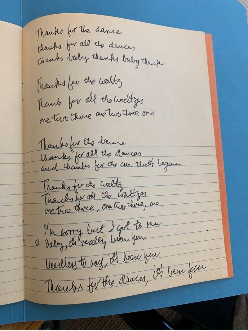 A page from Leonard Cohen’s notebook.