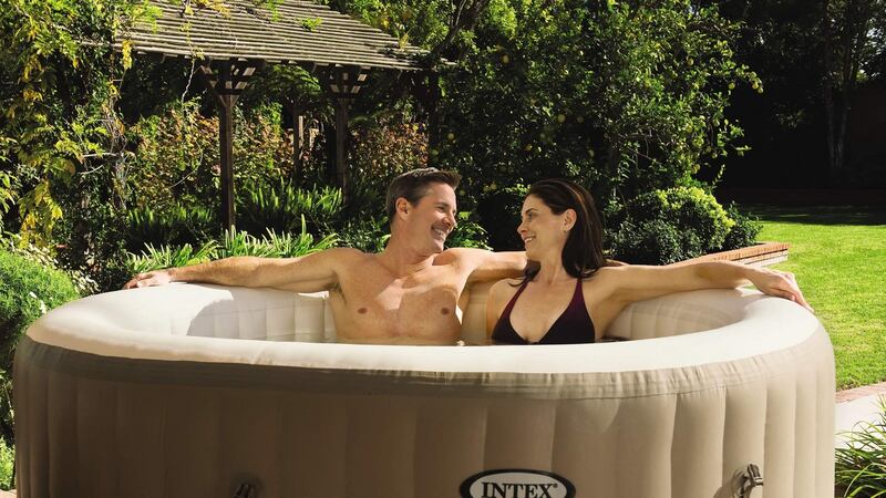 An Aldi hot tub, which sold out online within hours. The budget supermarket made a splash when it revealed the inflatable four-person Spa Pool, featuring “120 jets and a powerful heater for ultimate comfort”. Photograph: Aldi/PA