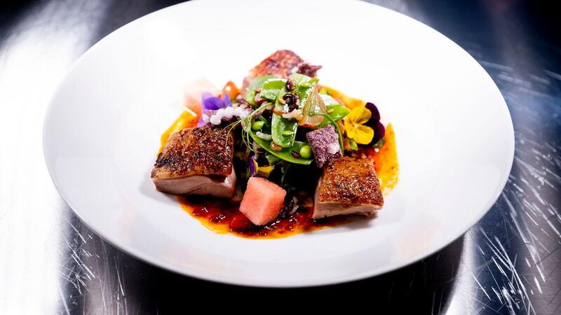 Silberhill  duck and short grain rice salad with yuzo and sesame.