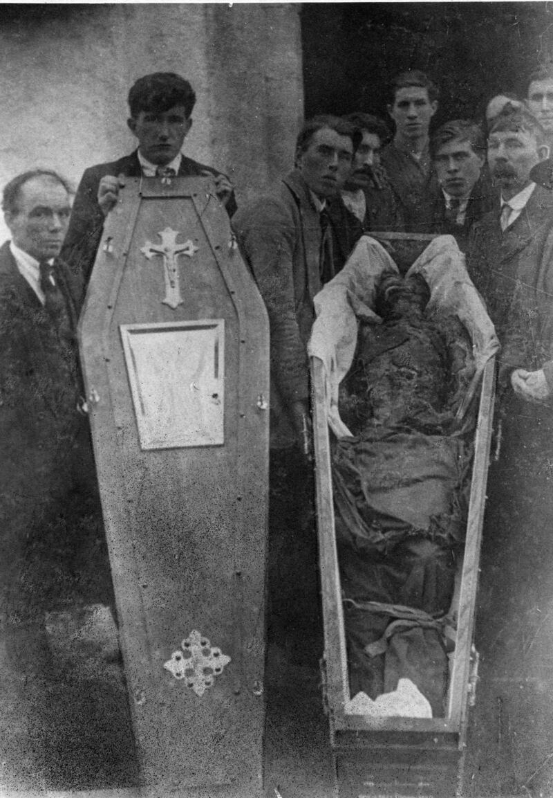 The charred remains of Pat Loughnane, November 1920. Photograph: Bureau of Military History Collection, courtesy of the Military Archives, ref IE_MA_BMH_P_39_002