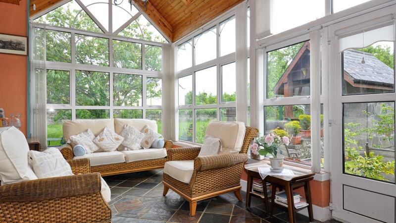 The sun room at the Old School House in Oranmore, Co Galway