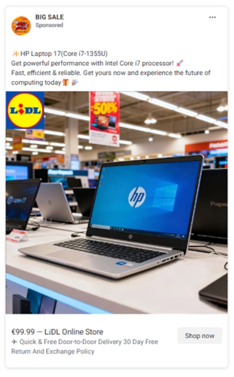 Leading retailers being impersonated by fraudsters in social media advertisements, Bank of Ireland warns