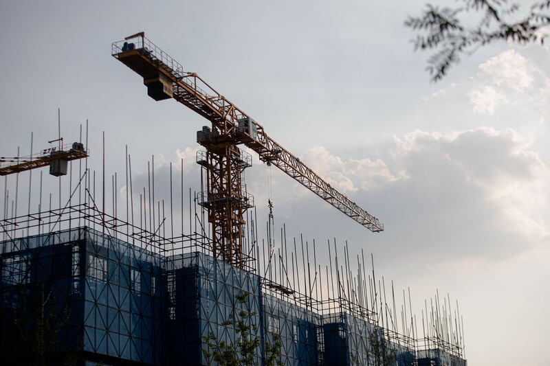 A construction site of residential buildings developed by Country Garden in Beijing. Country Garden is China's largest private developer and has been left in crisis by the collapse of the property market. Photograph: Wu Hao/EPA-EFE