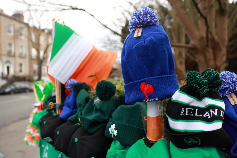 Matchday merchandise outside the Aviva: Photo credit should read: Liam McBurney/PA Wire.