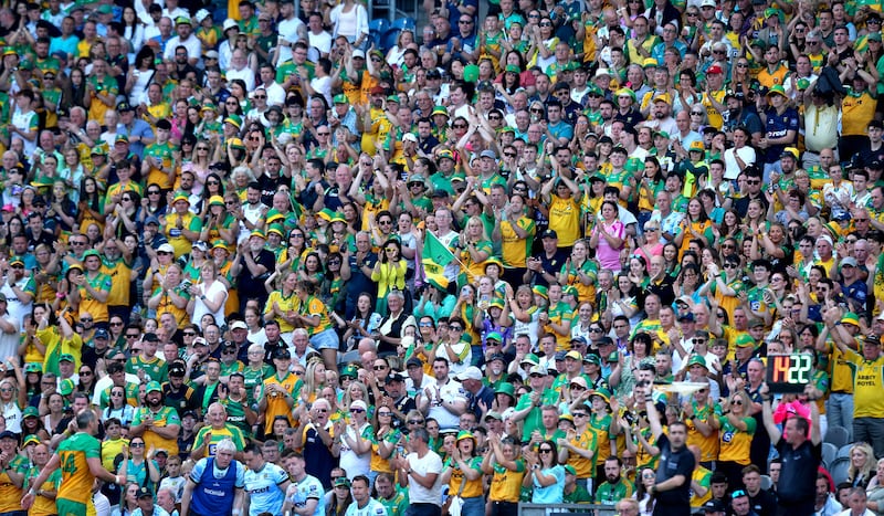 Michael Murphy is given a standing ovation after being substituted. Photograph: Ryan Byrne/Inpho