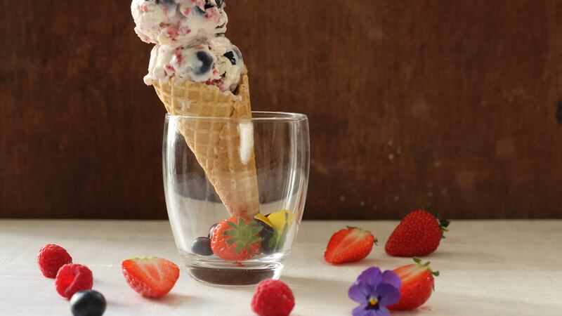 No churn berry ice-cream