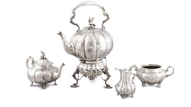 Victorian silver tea service from the Maud Gonne collection for auction