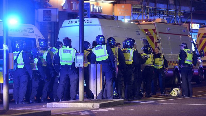 Police respond to an incident in London. Photograph: Hannah McKay/Reuters