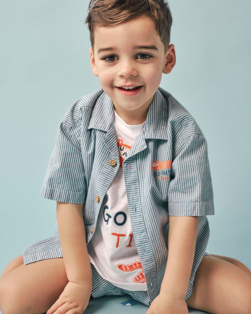 Boys stripe set, €44, River Island
