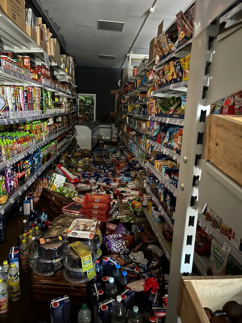 Greg and Mihaela Dydyonski‘s Authentic European Food Shop in Enniscorthy after water from the Slaney flooded in. Photograph: Greg and Mihaela Dydyonski