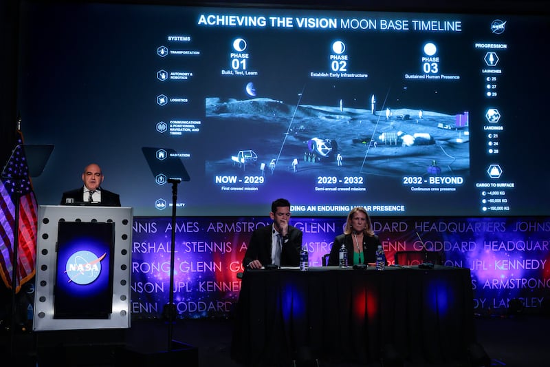 Nasa announced four contracts for landers, surface vehicles, cargo delivery and carrier spacecraft. Photograph: Chip Somodevilla/Getty Images