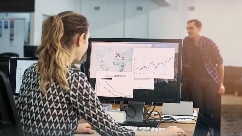 Irish-born women living in Britain earn an average of £18.04 per hour, compared to £17.39 for Irish men and £13.21 for British-born women. Photograph: Getty Images