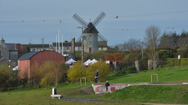 The skate park and Skerries Mills.  Photograph: Alan Betson
