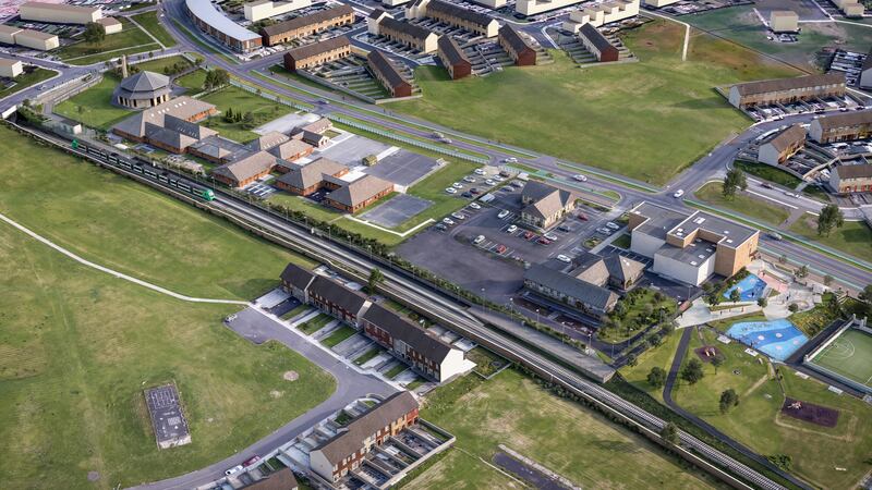 A visual impression of plans by Irish Rail for a new station at Moyross in Limerick city. Image: Irish Rail