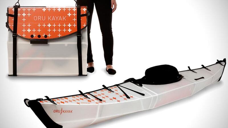 A foldable kayak, coming in its own box, which is only a bit larger than a carry-on suitcase