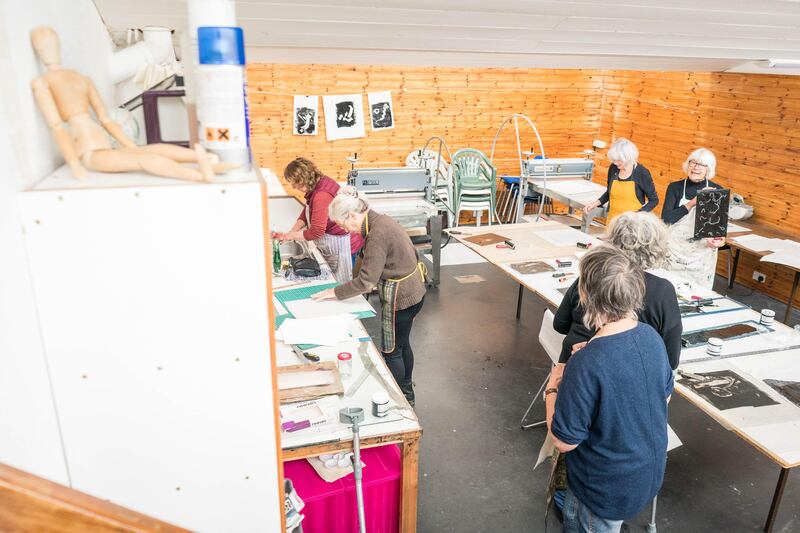 The group of artists at Ballinglen Arts Centre, Ballycastle, Co Mayo. Photograph: Keith Heneghan