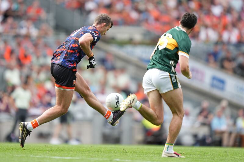 Ethan Rafferty of Armagh had a difficult day against Kerry. Photograph: James Lawlor/Inpho
