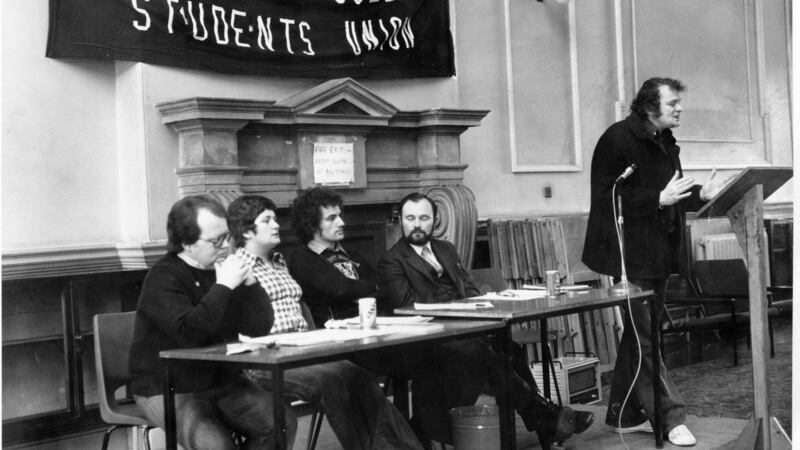 David Norris campaigning for gay rights at Trinity College in 1977. He carried the flag when it was neither popular nor profitable. File photograph: Kevin McMahon/The Irish Times