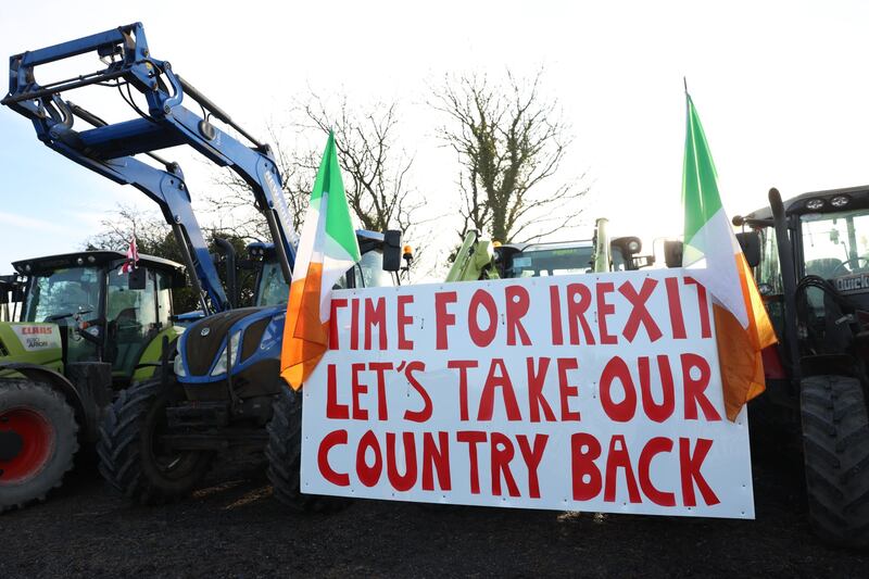 Protesters vented their anger at Brussels. Photograph: Enda O’Dowd
