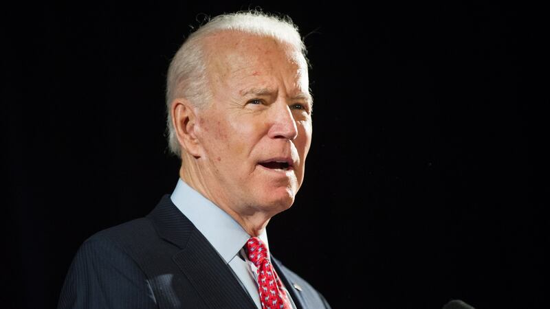 Democrat candidate Joe Biden: supporters point out he is  running on a much more progressive platform than is generally thought. Photograph: Tracie Van Auken