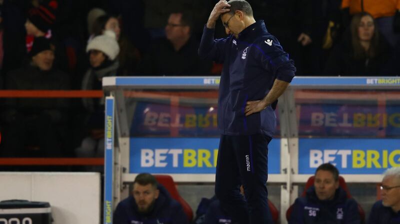 Nottinghan Forest manager  Martin O’Neill reacts during the  Championship match against Bristol City at City Ground in January. Photograph: Mark Thompson/Getty Images