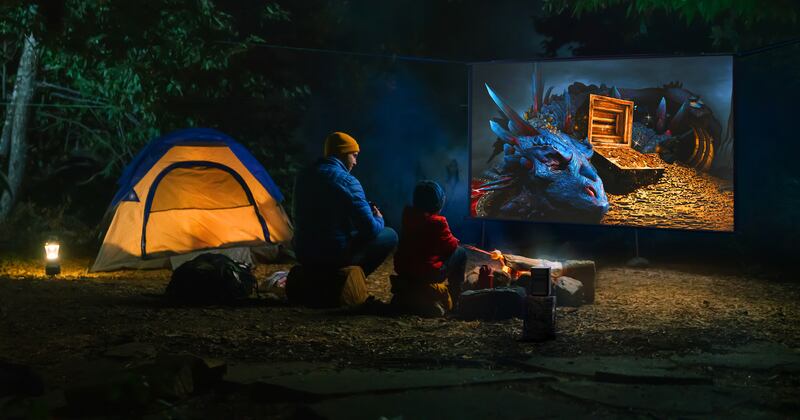 Watch a movie under the starts with this top of the range XGIMI HALO+ projector, €949 from Harvey Norman.