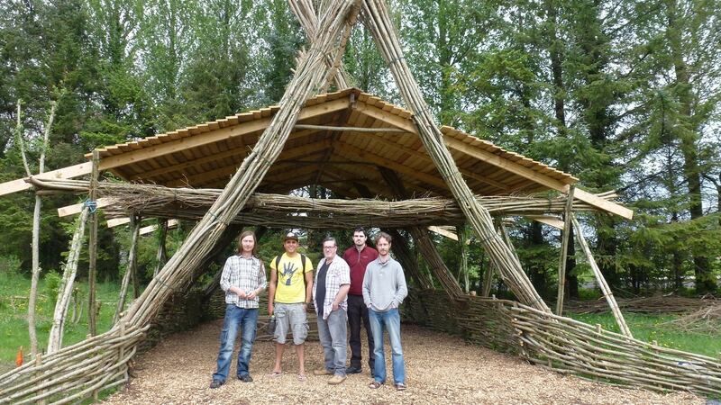 Students  use the outdoor classroom in GMIT Mayo regardless of the weather